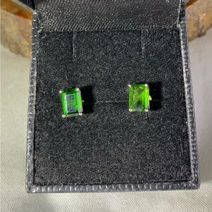Sterling Silver Emerald Green Stud Earrings
